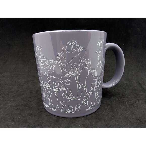 Vtg Mug Taylor & NG white Penguins on Purple tone San Francisco Japan - Picture 2 of 16